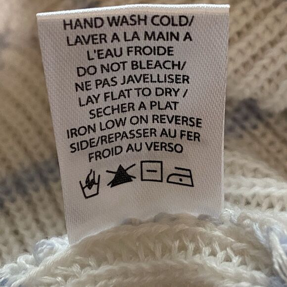 Gentle Fawn “Tucker” White & Light Blue Striped Knit Sweater – Size L - Picture 5 of 9